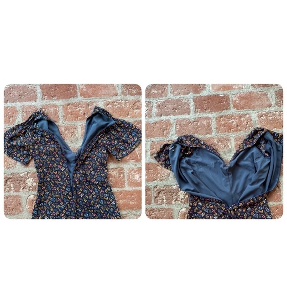 Madewell Cross-Front Mini Dress in Garden Party Liberty Blue Night floral size 0 - Picture 9 of 16